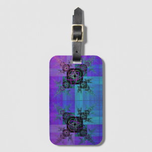 Aqua und Lilac Fraktal Joy Luggage Tag Gepäckanhänger