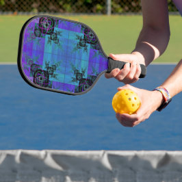 Aqua und Lilac Fraktal Joy Pickleball Paddle