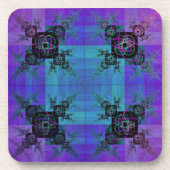 Aqua und Lilac Fraktal Joy Plastic Untersetzer (Vorderseite)
