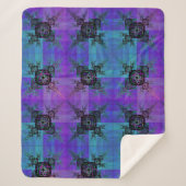Aqua und Lilac Fraktal Joy Sherpa Blanket Sherpadecke (Vorderseite)
