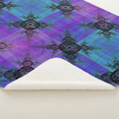Aqua und Lilac Fraktal Joy Sherpa Blanket Sherpadecke (3/4)