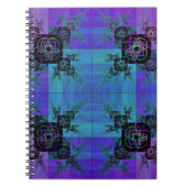 Aqua und Lilac Fraktal Joy Spiral Notebook Notizblock (Vorderseite)