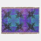 Aqua und Lilac Fraktal Joy Throw Blanket Decke (Vorderseite)