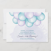 Aqua und Lilac Überraschungsfahrt durch Geburtstag Einladung (Rückseite)