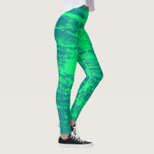 Aqua und Limone Wachs-Beschaffenheits-Leggings Leggings (Rechts)
