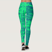 Aqua und Limone Wachs-Beschaffenheits-Leggings Leggings (Rückseite)