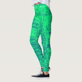 Aqua und Limone Wachs-Beschaffenheits-Leggings Leggings (Links)