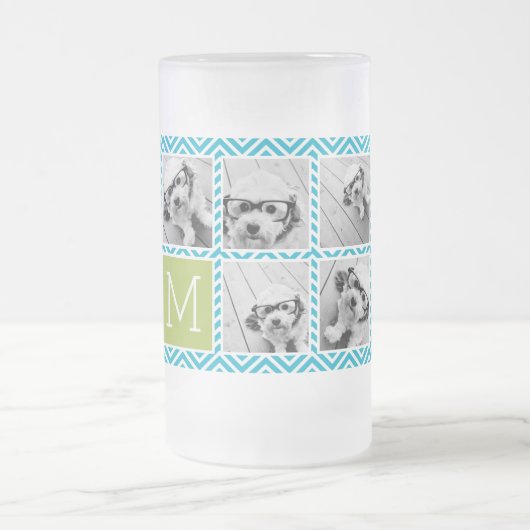 Aqua und Limones Instagramm 5 Fotomaterial Mattglas Bierglas (Mittel)