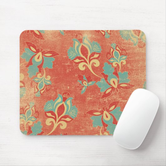 Aqua und Mandarine Blumenmousepad Mousepad (Mit Mouse)