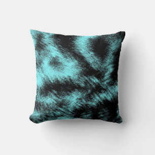Aqua- und moderne schwarze Kunst Kissen