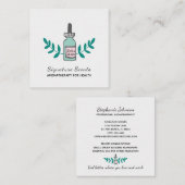 Aqua und Pink Aromatherapie Flaschen Logo Quadratische Visitenkarte (Vorne/Hinten)