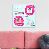 Aqua und Pink Baby Foto Kinderzimmer Wanddekor Leinwanddruck (Insitu (Wohnzimmer))
