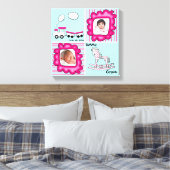 Aqua und Pink Baby Foto Kinderzimmer Wanddekor Leinwanddruck (Insitu (Schlafzimmer))