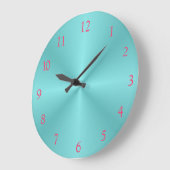 Aqua und Pink> Schlichte Wall Clock Große Wanduhr (Winkel)