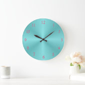 Aqua und Pink> Schlichte Wall Clock Große Wanduhr (Zuhause)
