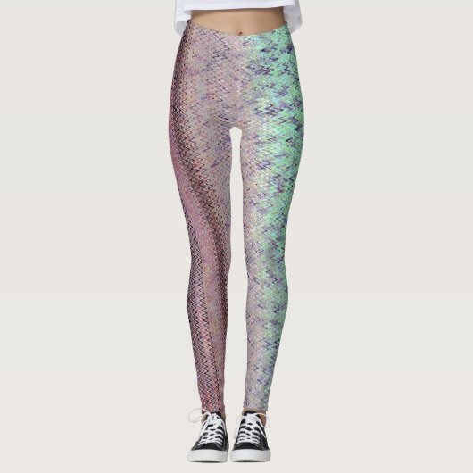 Aqua und Plum Ebroidery Gemusterte Leggings (Vorderseite)