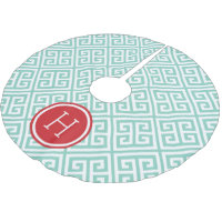 Aqua und Red Greece Key Monogram