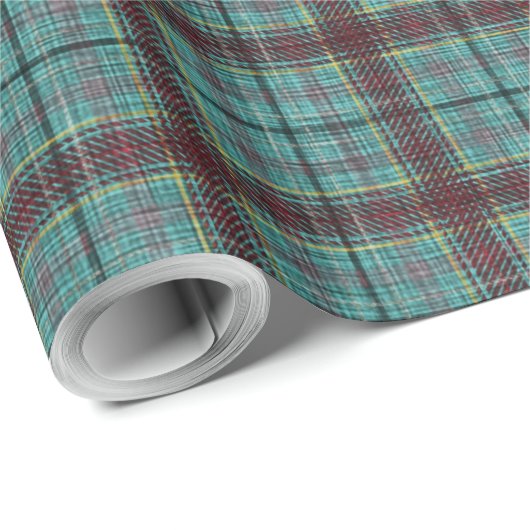 Aqua und Red Holiday Geschenkpapier (Rolleneckpunkt)