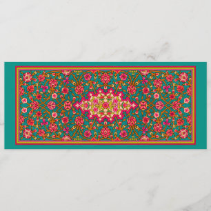 Aqua und rosa marokkanische Hochzeitsfeier Einladung