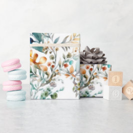 Aqua- und Rostblätterpapier Geschenkpapier