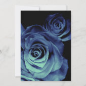 Aqua und Royal Blue Rose Einladung zur Hochzeit (Rückseite)
