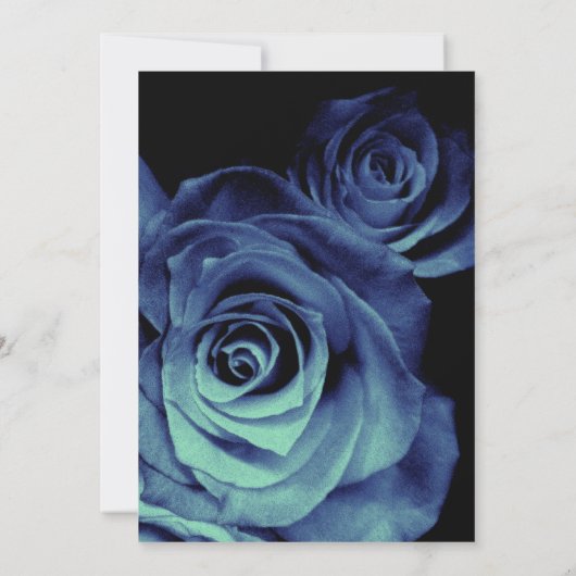 Aqua und Royal Blue Rose Einladung zur Hochzeit (Rückseite)