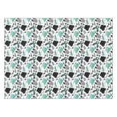 Aqua und schwarze Girls Design Tischdecke (Vorderseite (Horizontal))