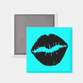 Aqua und Schwarze Lippen Magnet (Vorderseite/Rückseite)