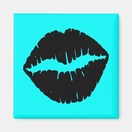 Aqua und Schwarze Lippen Magnet (Vorne)