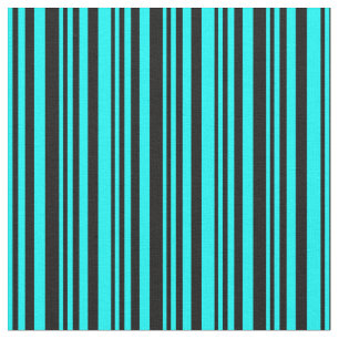 Aqua und Schwarze Streifen Stoff