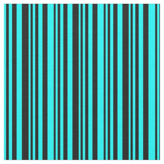 Aqua und Schwarze Streifen Stoff (Nahaufnahme)