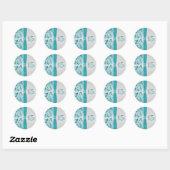 Aqua und Silver Floral Quinceanera Sticker (Blatt)