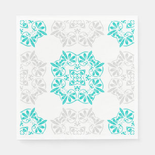 Aqua und Soft Grau Extravagantes Musterpapier Napk Serviette