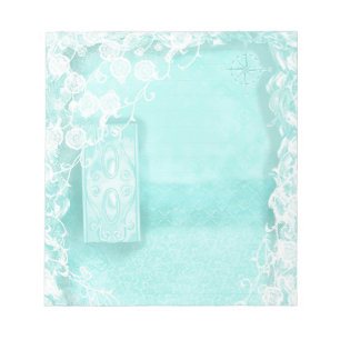 Aqua und Spitze Junk Journal Notizblock
