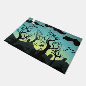 Aqua und Spuk Friedhof Halloween Fußmatte (Schrägansicht)
