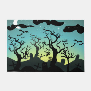 Aqua und Spuk Friedhof Halloween Fußmatte