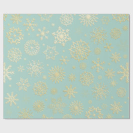 Aqua- und Teal-Weihnachtspapier mit goldenen Akzen Geschenkpapier