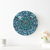 Aqua und Türkis Lotus Mandala Wall Uhr (Zuhause)