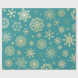 Aqua- und Türkis-Weihnachtspapier mit goldenen Akz Geschenkpapier