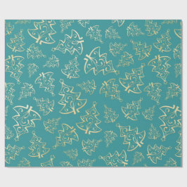 Aqua- und Türkis-Weihnachtspapier mit goldenen Akz Geschenkpapier