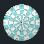 Aqua und Weiß Dartscheibe<br><div class="desc">Aqua and White Dart Board</div>
