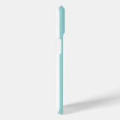 Aqua- und weiße monogrammierte Streifen Case-Mate iPhone Hülle (Rückseite / Rechts)