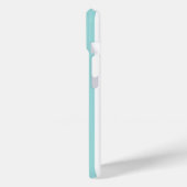 Aqua- und weiße monogrammierte Streifen Case-Mate iPhone Hülle (Rückseite / Links)
