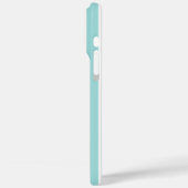 Aqua und weiße monogrammierte Streifen Case-Mate iPhone Hülle (Rückseite / Links)