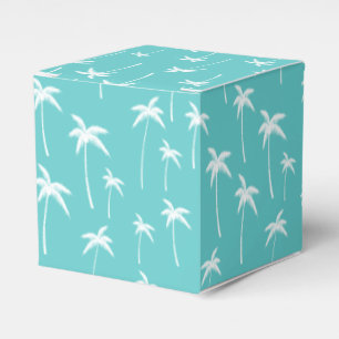 Aqua und Weiße Palmen Geschenkschachtel
