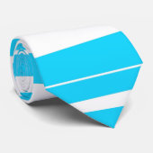 Aqua und weiße Streifen Krawatte (Gerollt)