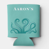 Aqua und Weißer Oktopus Tentakel kundenspezifisch Dosenkühler (Rückseite)