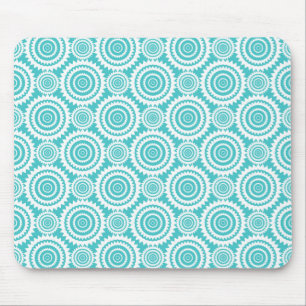 Aqua- und weißes geometrisches Muster Mousepad