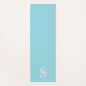 Aqua-und Weißes Wirbles Anfangsmonogramm Yogamatte (Vorderseite)