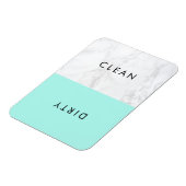 Aqua und Weißmarmor Moderne Typografie Geschirrspü Magnet (Linke Seite)